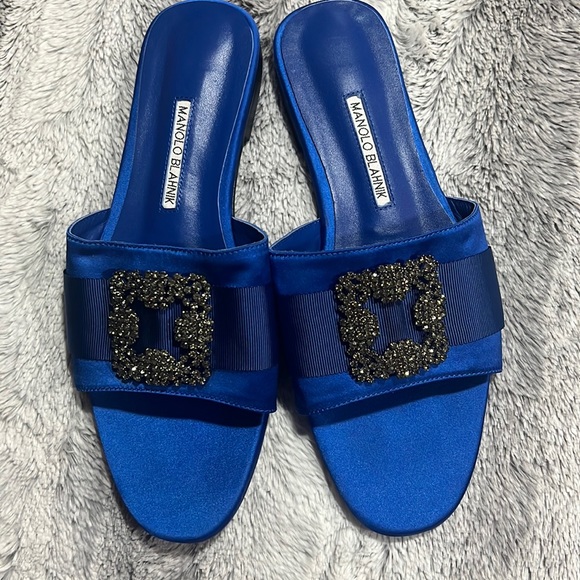 Manolo Blahnik martamod satin mules/sandals